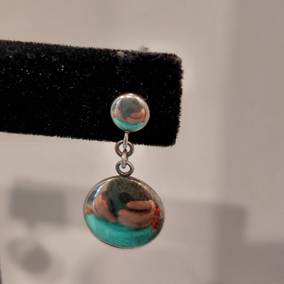 Tiffany Silver Disc Drop Dangle Earrings - Picture 8 of 8